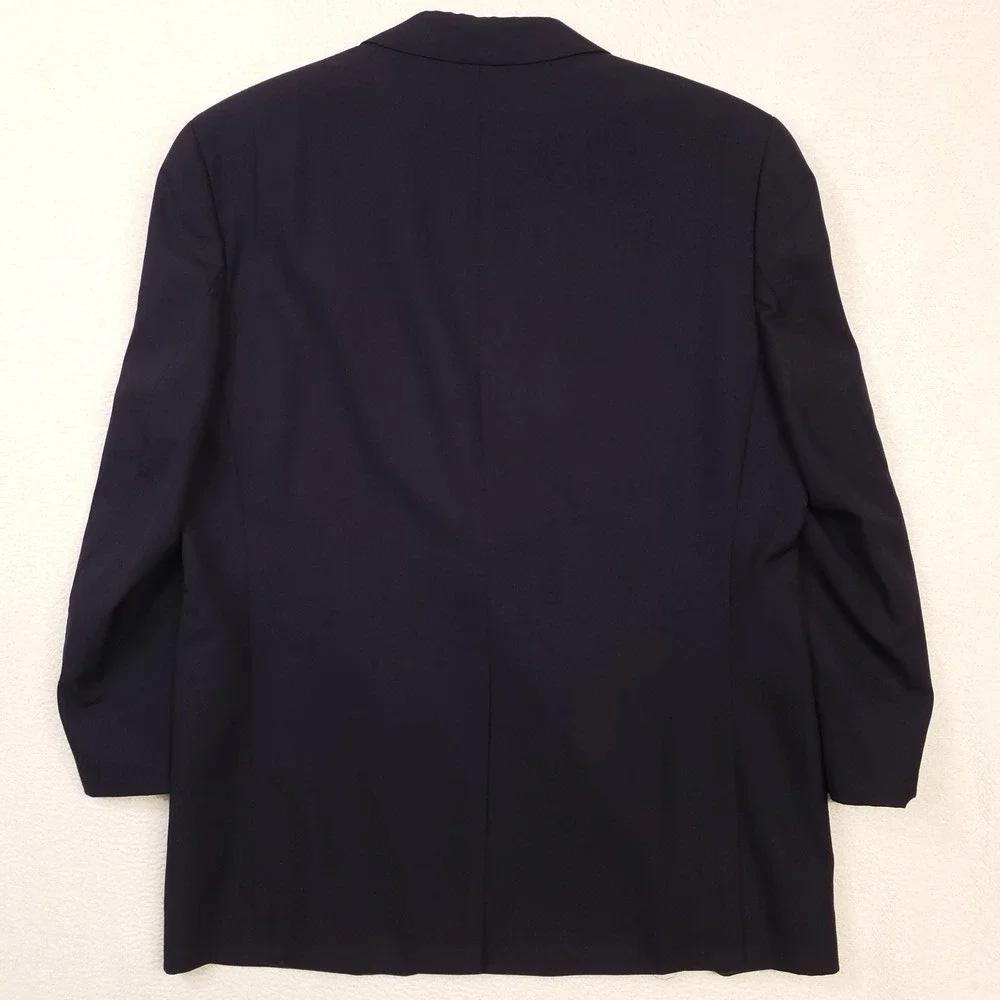 Chaps Ralph Lauren Blazer Mens 42R Navy Blue Wool Gold Crest Buttons Sport Coat